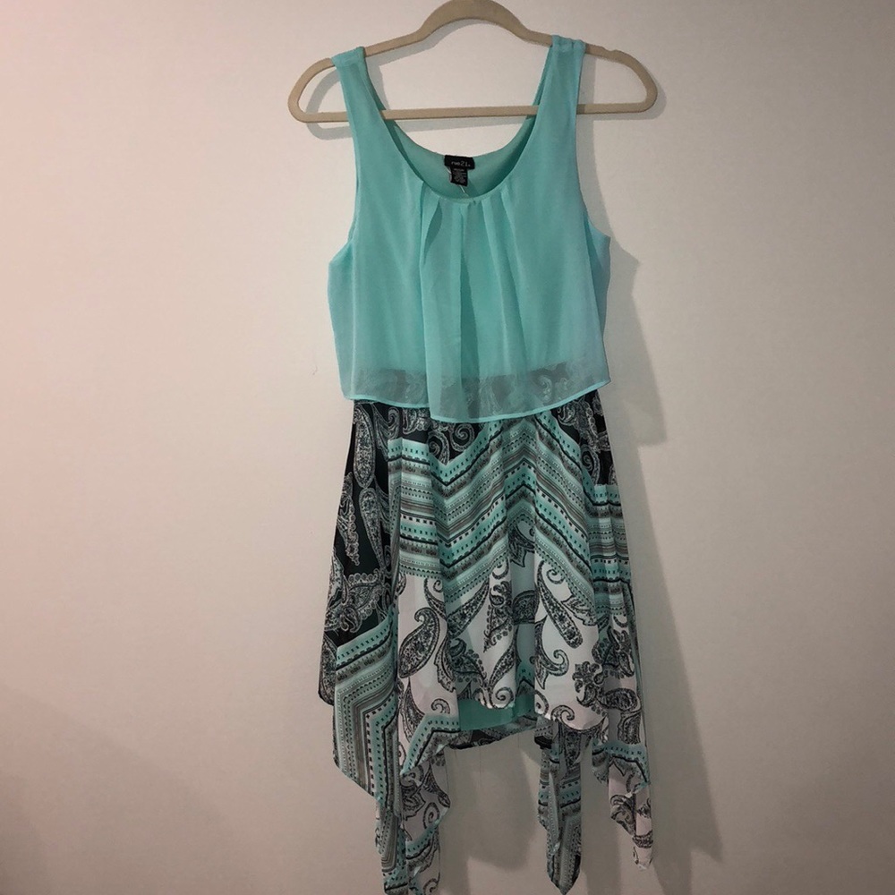 Blue Paisley Print Dress